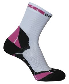 Spring Gradual Compression Short Socks, White/Pink