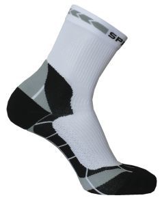 Spring Gradual Compression Short Socks, White/Grey